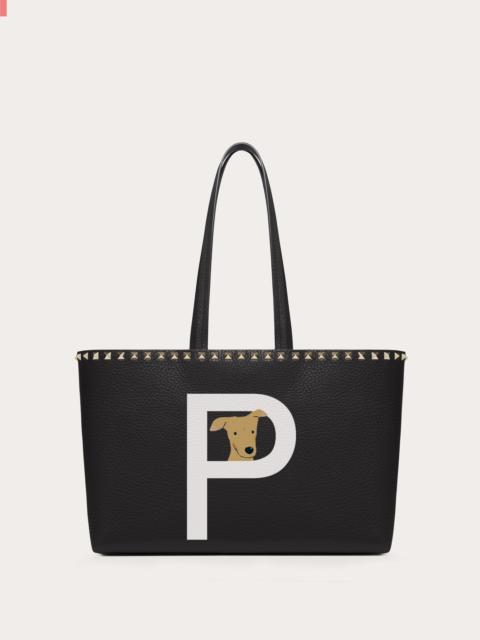 VALENTINO GARAVANI ROCKSTUD PET CUSTOMIZABLE SMALL TOTE BAG