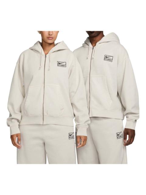 Nike x Stussy Pigment Dyed Fleece Zip Hoodie Asia Sizing 'Light Bone' FZ9991-072