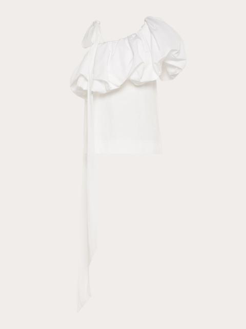Valentino Micro-Faille One-Shoulder Top