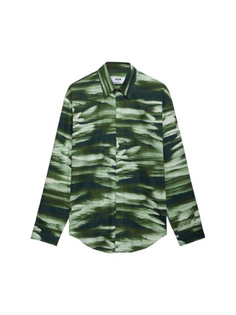 MSGM abstract-print long-sleeve shirt