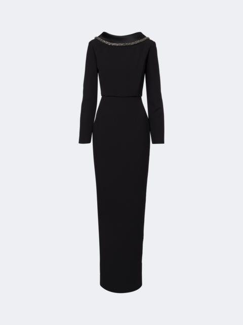 ROLAND MOURET Embellished crêpe gown