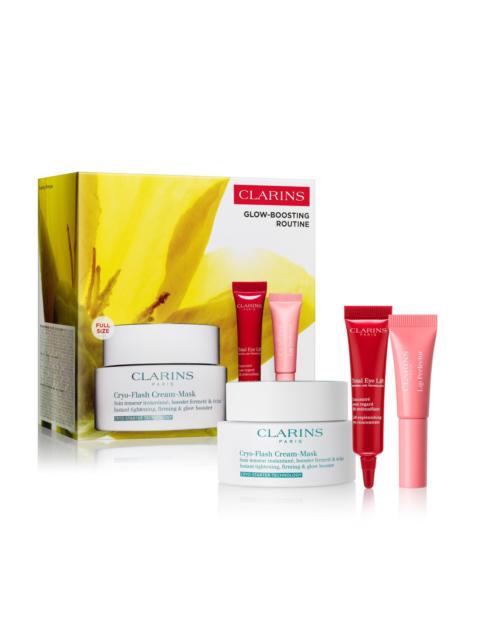 CLARINS Glow-boosting Routine | Cryo-Flash + V-Wrap Mini Masks | To Prep and Recover Skin