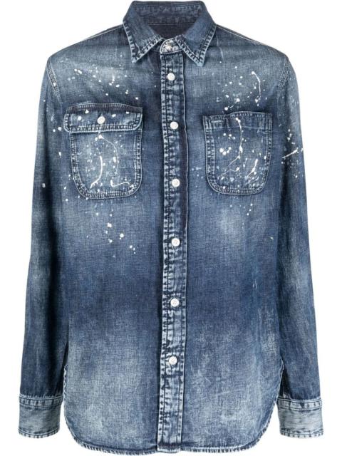 Ralph Lauren paint-splatter denim shirt