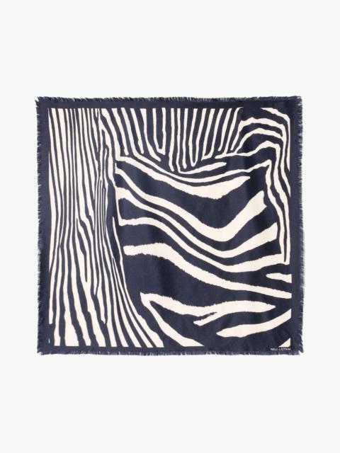 NILI LOTAN ZEBRA SILK TWILL SCARF