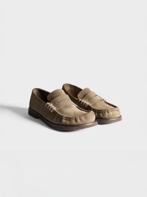 JW Anderson MENS LOAFER MOCASSINS IN DARK TAUPE