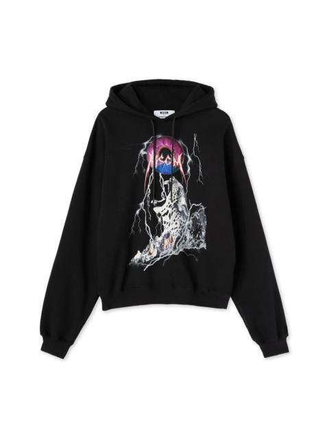 Sweatshirt with "Lightning Leopard" print