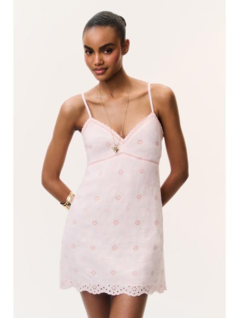 LoveShackFancy Becklyn Eyelet Linen Mini Dress