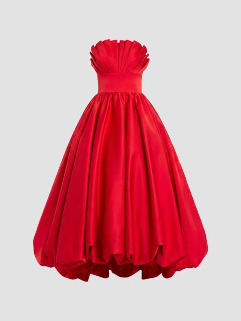 MAC DUGGAL Women's Pleated Satin Strapless Gown - Red