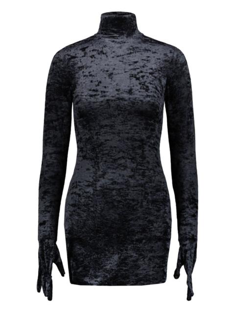 VETEMENTS velvet gloves mini dress