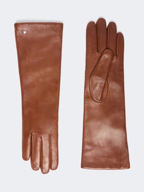 WEEKEND Max Mara SENAPE Mid-length nappa leather gloves - TOBACCO