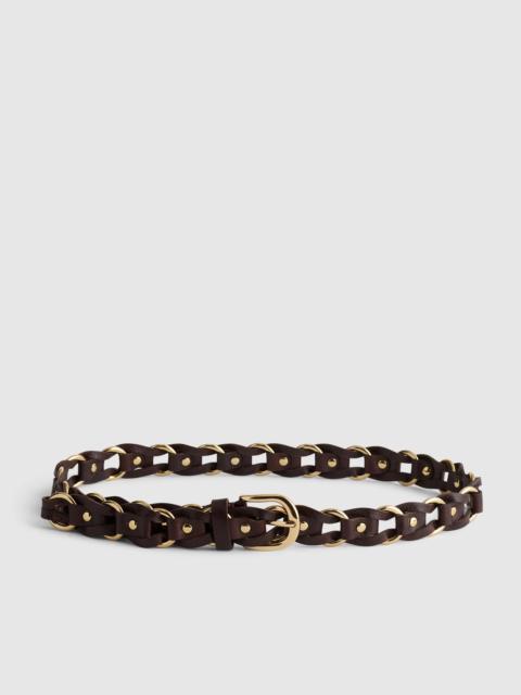 Madewell Metal Ring Woven Belt in Leather
