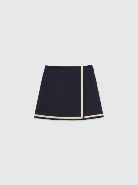 MSGM Short skirt in fresco wool with bouclé profiles