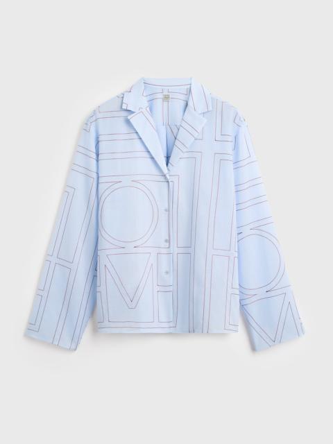 TOTEME Monogram cotton-blend pj top sky