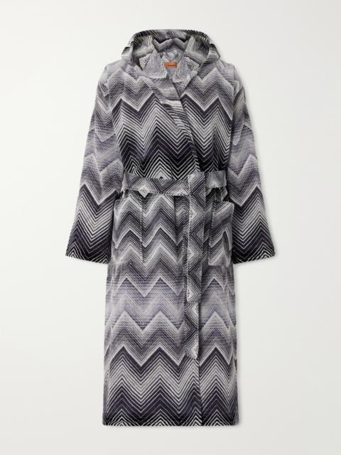 Missoni Marea Striped Cotton-Terry Hooded Robe