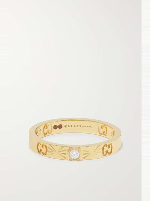 GUCCI Icon 18-karat gold diamond ring