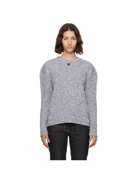 courrèges Gray Merino Wool Crewneck Sweater