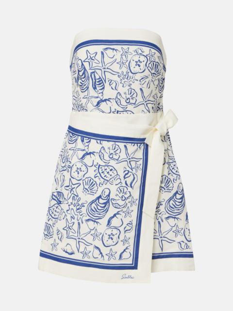 SIMKHAI Darbie printed linen-blend minidress