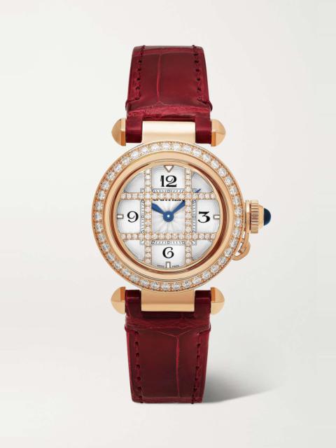 Pasha de Cartier Quartz 30mm 18-karat rose gold and diamond watch