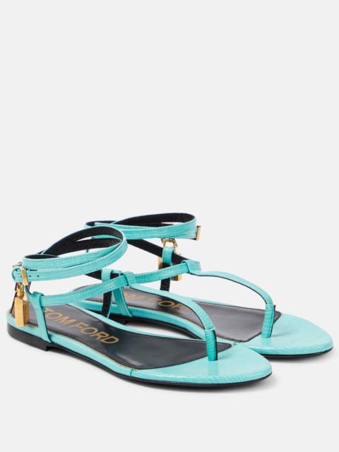 TOM FORD Padlock leather thong sandals