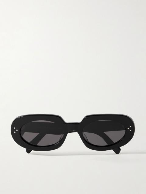 CELINE Bold oval-frame acetate sunglasses Black