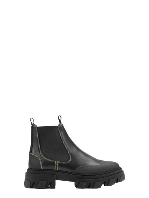 GANNI YELLOW STITCHING CHELSEA BOOTS