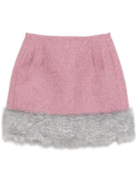 MSGM faux-fur skirt