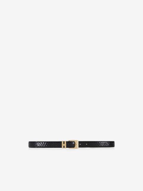 ELISABETTA FRANCHI leather belt with fish-scale pattern