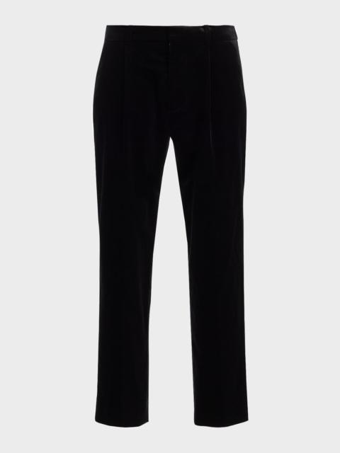 Balmain Men's Cotton Velvet Pleated Trousers