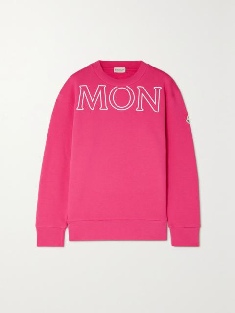 Moncler Printed cotton-jersey sweatshirt Red