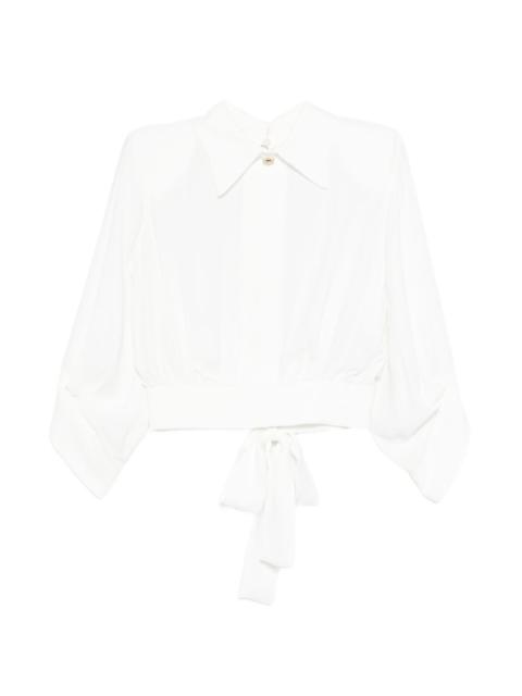 ELISABETTA FRANCHI open-back collared blouse