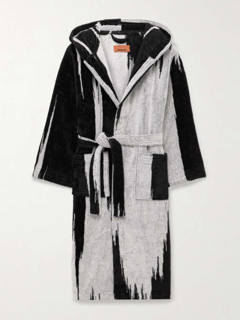 Missoni Skunk Belted Cotton-Terry Hooded Robe