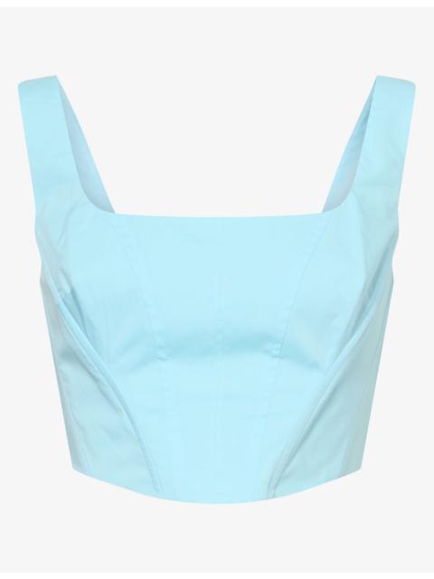 SIMKHAI Clio Cropped Cotton-Blend Top