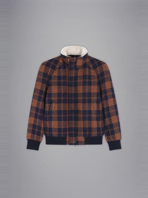 Paul & Shark CHECKED PATTERN WOOL BOMBER JACKET