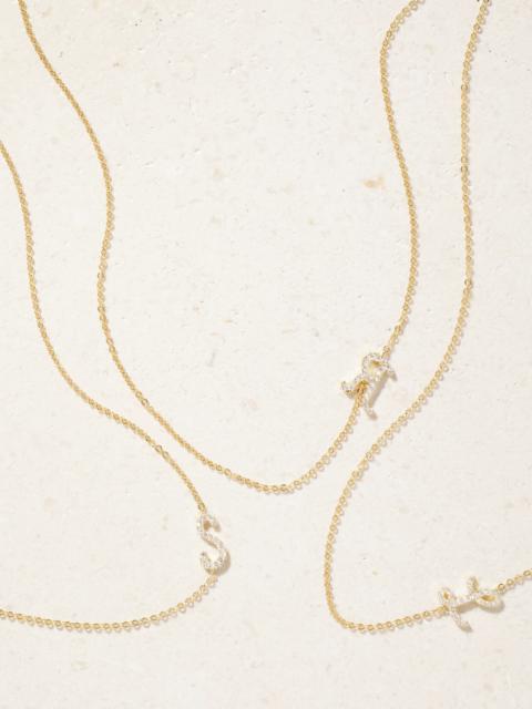 ANITA KO Initial 18-karat Gold Diamond Necklace