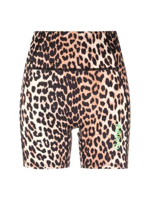 leopard-print cycling shorts