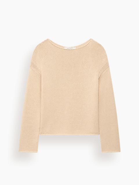 Another Tomorrow Draped Knit Sweater in Sand