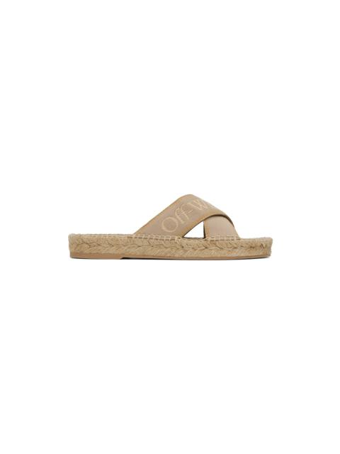 Off-White Beige Bookish Sandals
