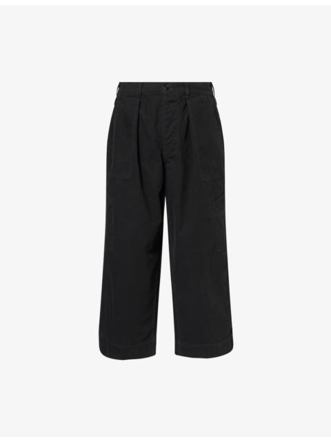 A.PRESSE Wide Leg  Relaxed-Fit Cotton Trousers