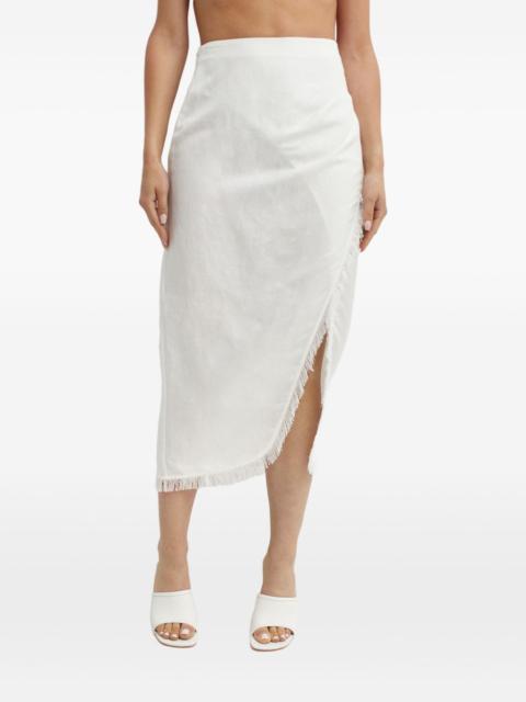 SIMKHAI Quinton fringed midi skirt