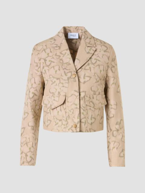AKRIS Women's Floral Print Canvas Jacket - Beige Olive