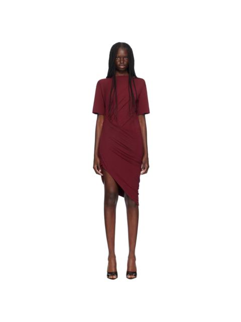 MUGLER Red Draped Pierced Minidress