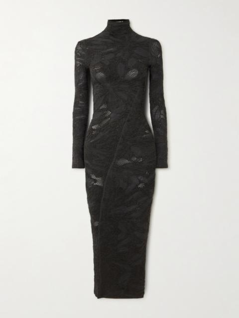 Alaïa Silk-blend Jacquard-knit Midi Dress
