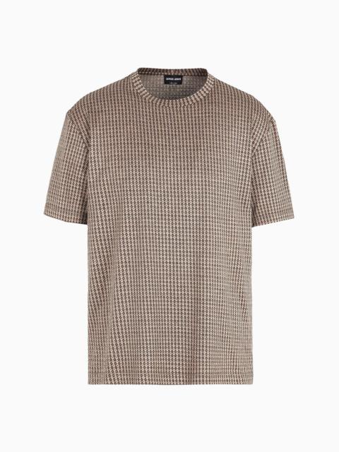 GIORGIO ARMANI Printed cotton interlock crew-neck T-shirt