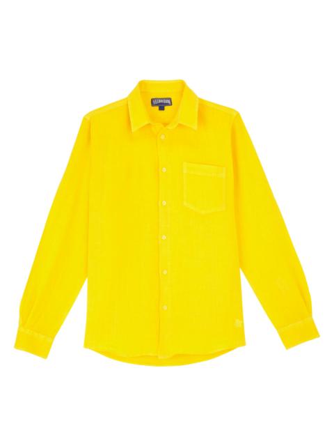 Vilebrequin Men's Long-Sleeve Linen Shirt - Yellow