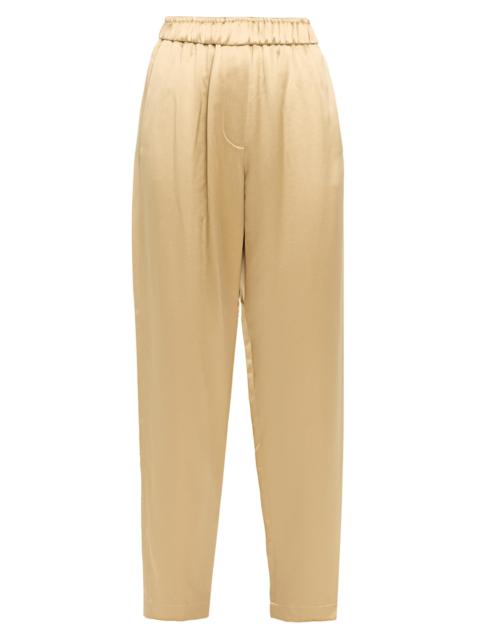 GIORGIO ARMANI Women's Silk Elasticized High-Rise Wide-Leg Pants - Gold