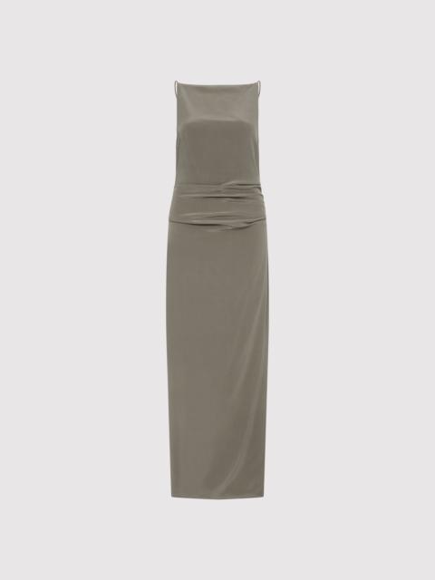 ST. AGNI Silk Tuck Dress - Smokey Olive