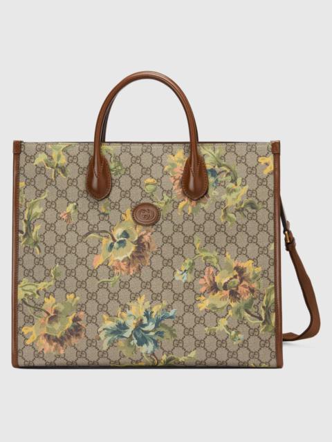 GUCCI Medium tote with carnation print