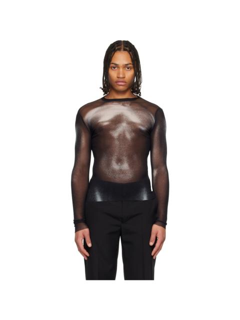 Jean Paul Gaultier Black & White 'The Silver Body Dust' Top