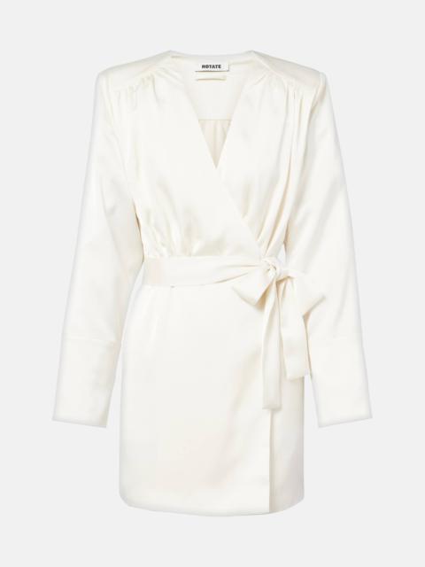 ROTATE Satin wrap dress