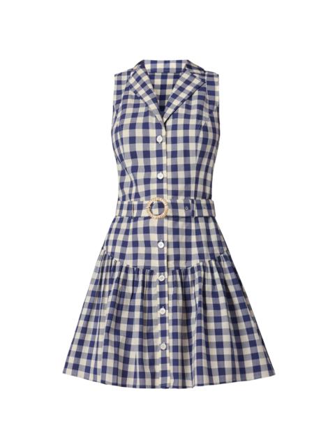 Shoshanna Women's Natalila Gingham Mini Shirtdress - Navy Optic